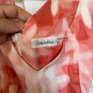 Calvin Klein Coral and White Dress